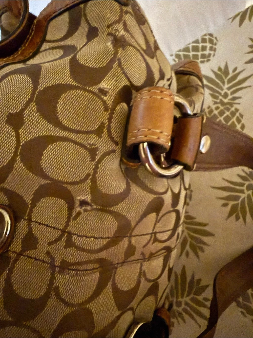 Coach Chelsea Signature Jacquard Turnlock Satchel, style #10986.